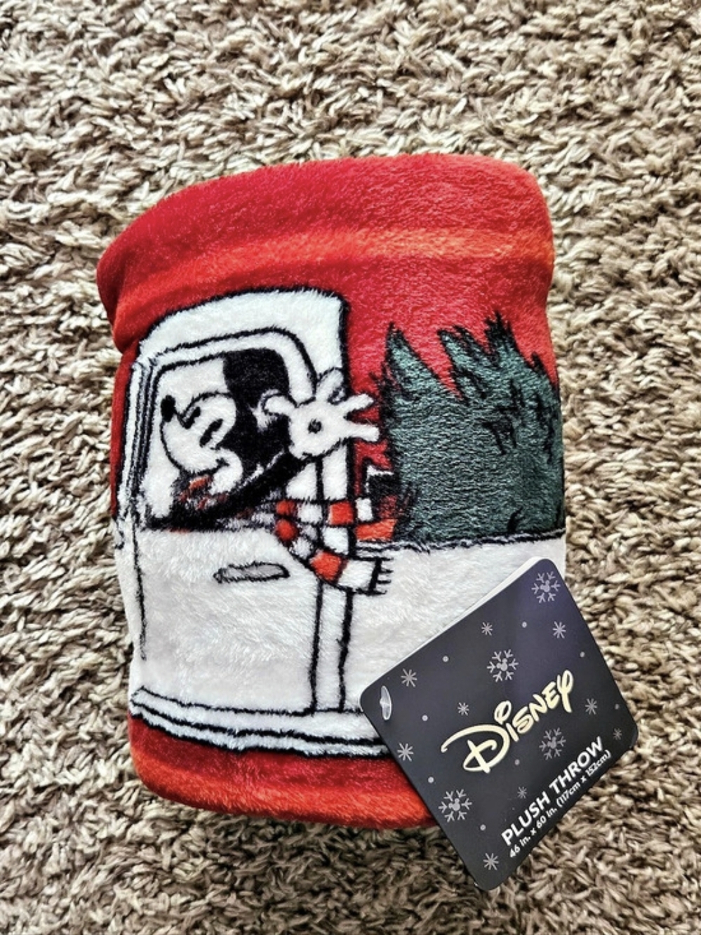 Disney Mickey Mouse Christmas Truck Plush Throw Gift Blanket New 46×60